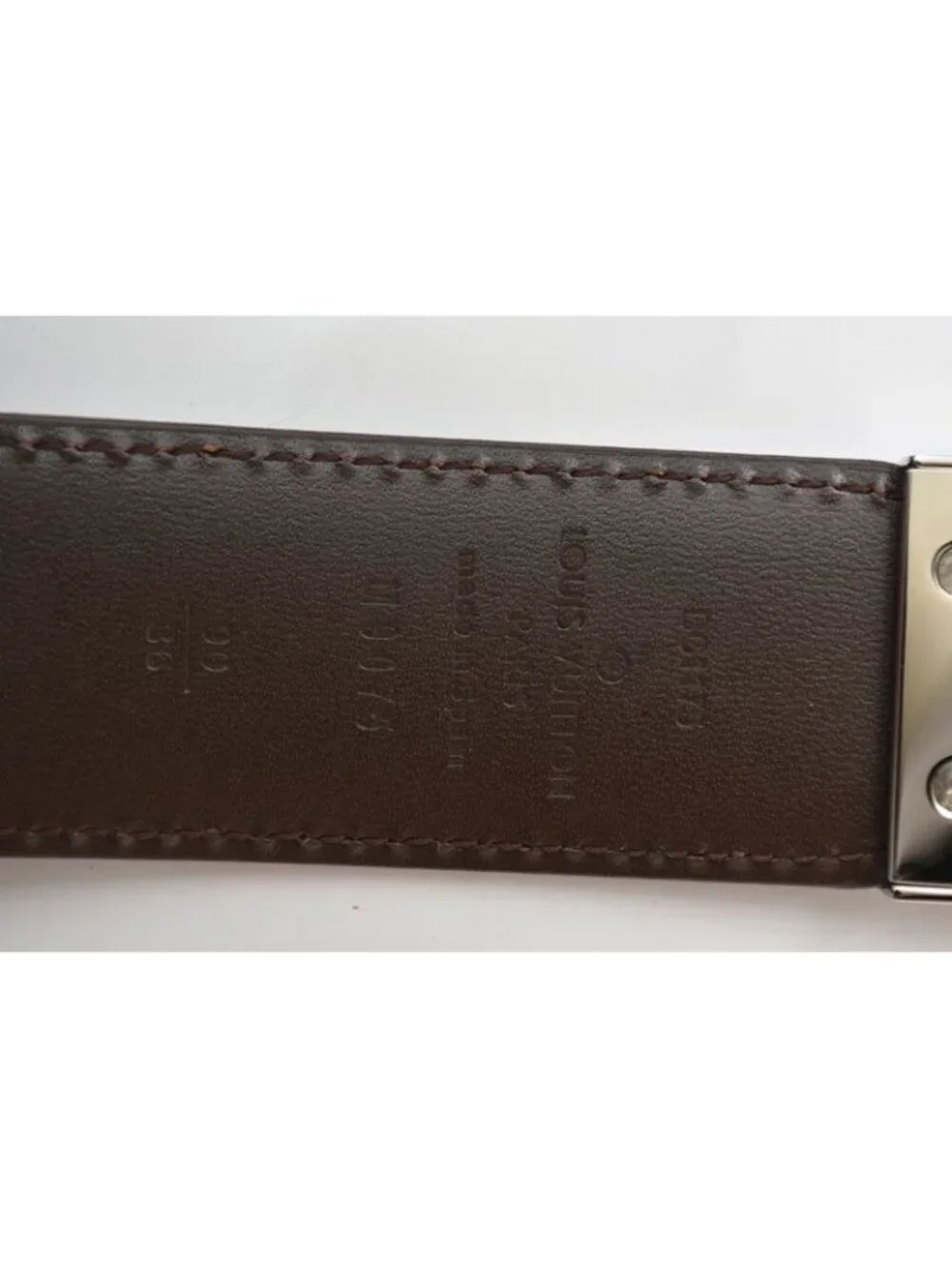 Louis Vuitton Belt Damier Reversible Leather Black Brown 90